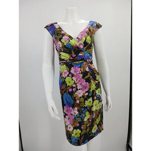 Beth Bowley Floral Silk Dress Womens Size 0 Spring